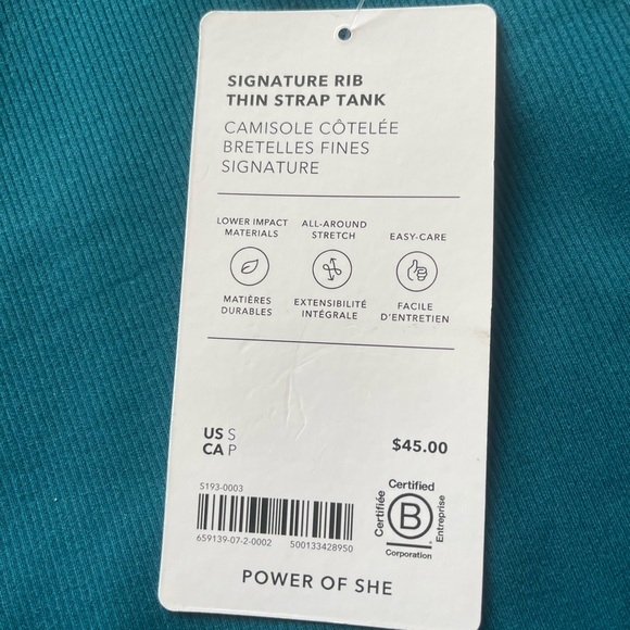 NWT Athleta Signature Rib Thin Strap Tank - Picture 4 of 4